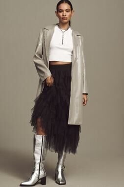Mare Mare x Anthropologie Sequin Longline Blazer Jacket, XS